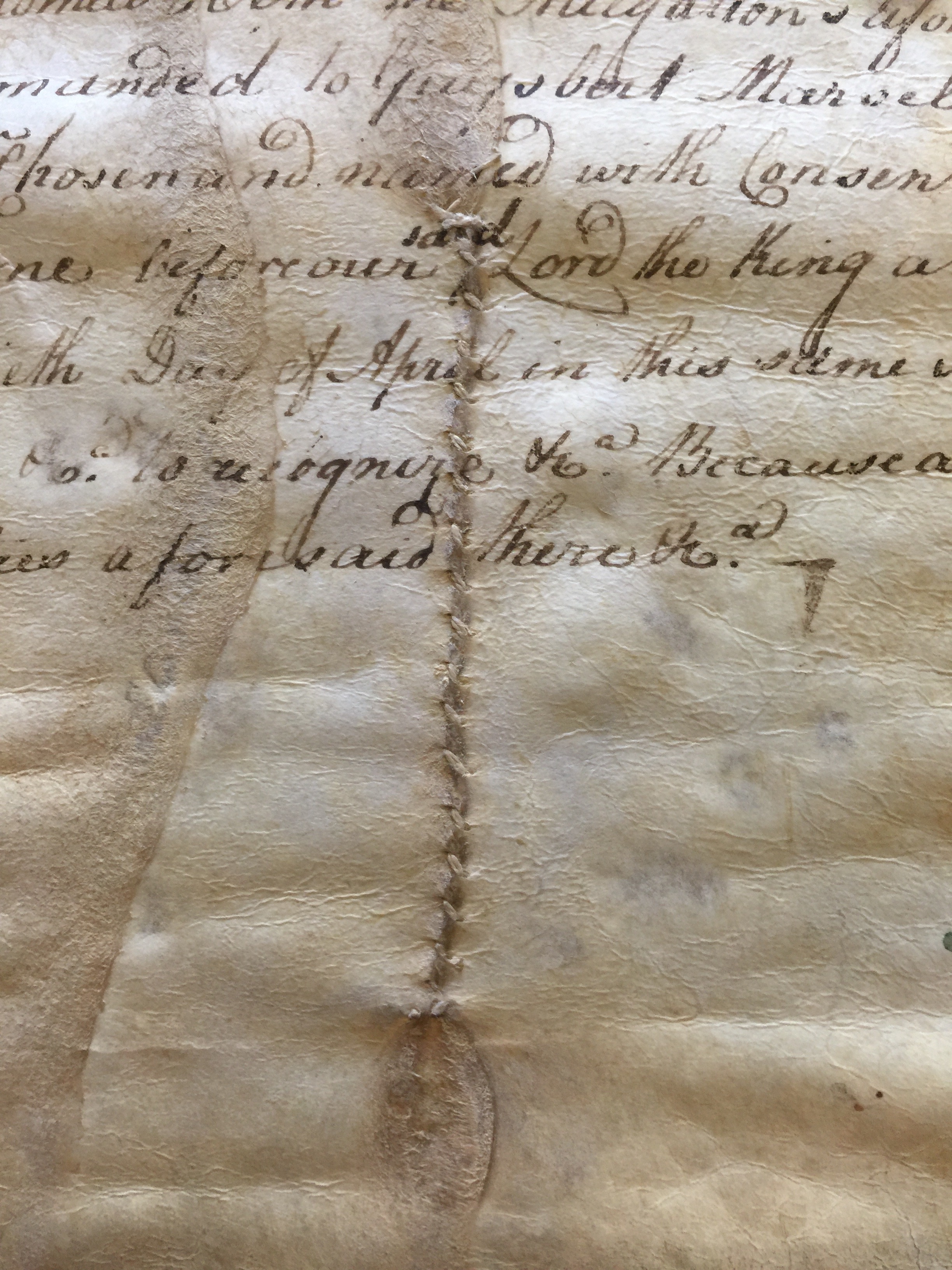 Stitched Repair to a Parchment