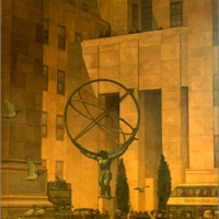 Mural of Rockefeller Center in Jury Room 452