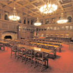 A boxed set of eight notecards with envelopes featuring two images of the exterior and courtroom of the New York State Court of Appeals