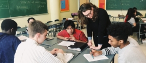 Teaching Fellow Anna Lind-Guzik in the classroom.