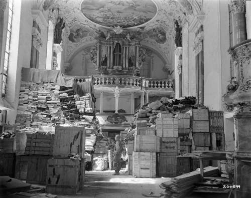 German looted art stored at Schlosskirche Ellingen (Bavaria), Germany, found by troops of the U.S. Third Army