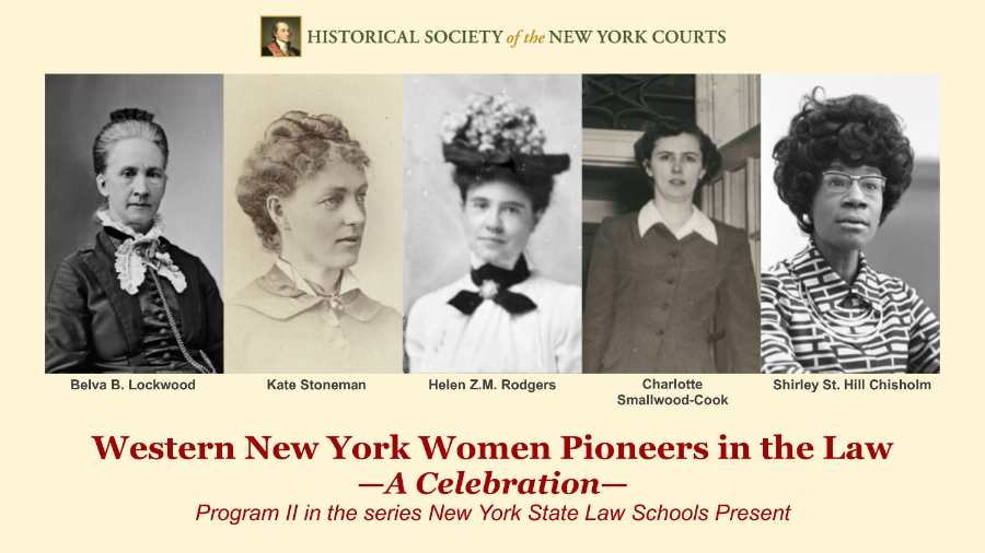 Western New York Women Pioneers in the Law: Upcoming Program at
