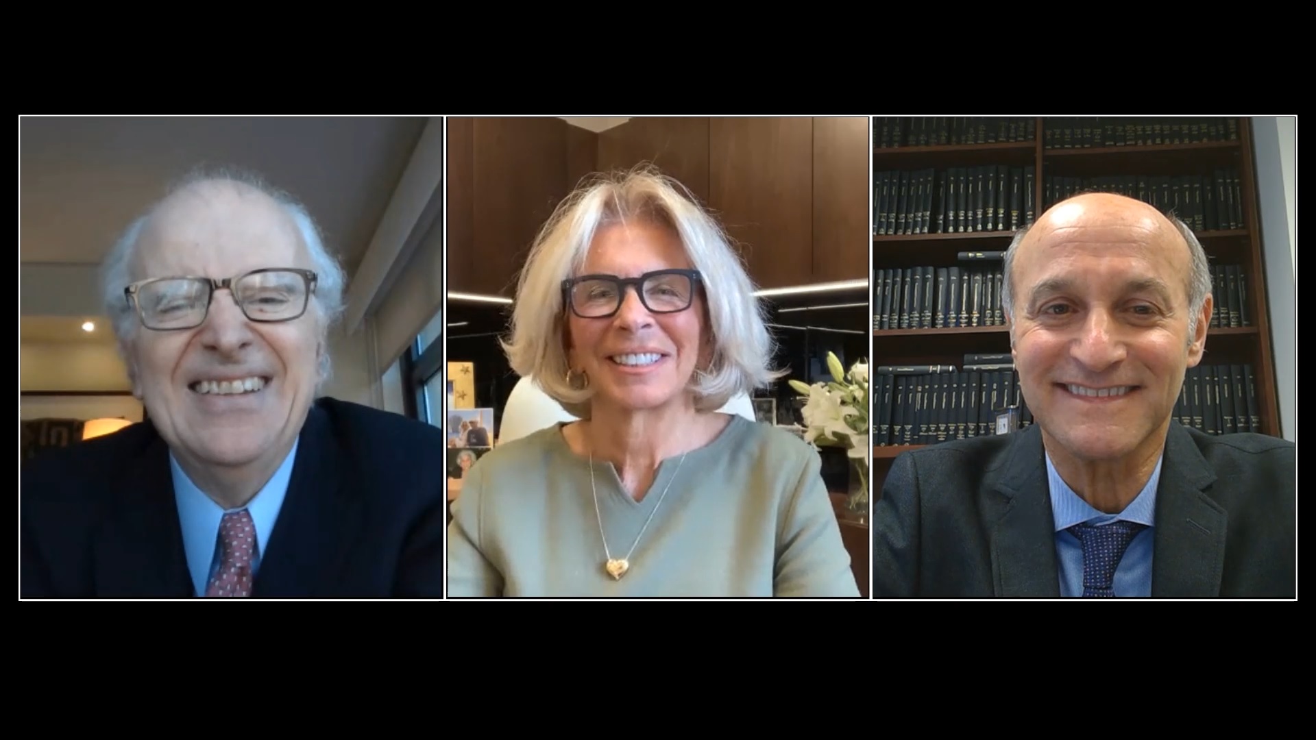 Former Chief Judge Jonathan Lippman, Chief Judge Janet DiFiore, and Chief Administrative Judge Lawrence K. Marks