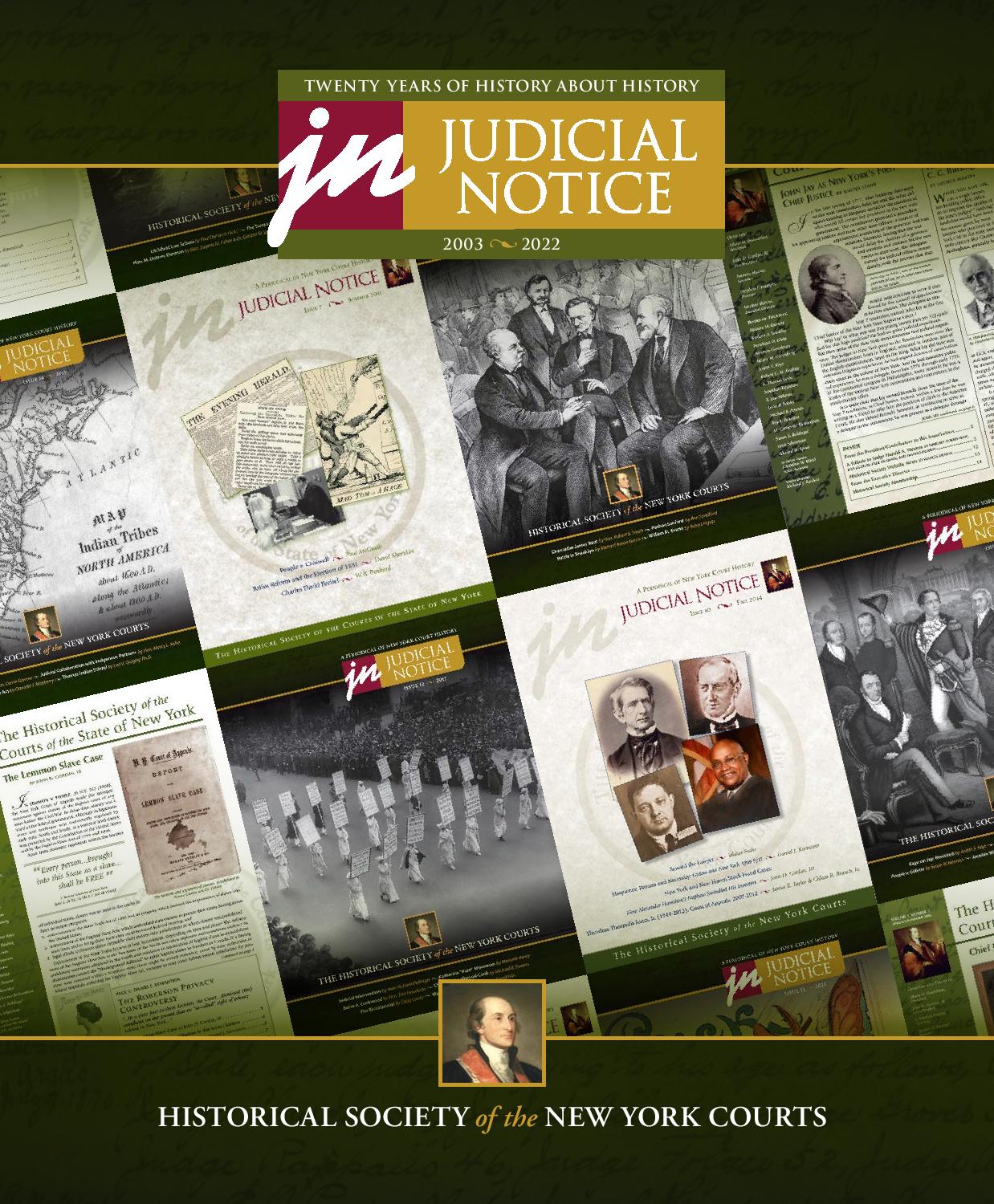Cover of Judicial Notice 20th Anniversary Lookback