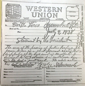 President Franklin D. Roosevelt's Handwritten Statement on Hon. Benjamin N. Cardozo's Death