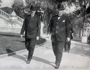 Chief Judge Frank H. Hiscock and Associate Judge Emory A. Chase Walking by Court of Appeals Hall
